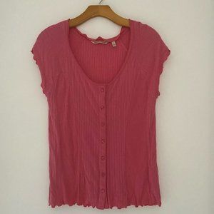 Soft Surroundings Short Sleeve Pink Top Size XS